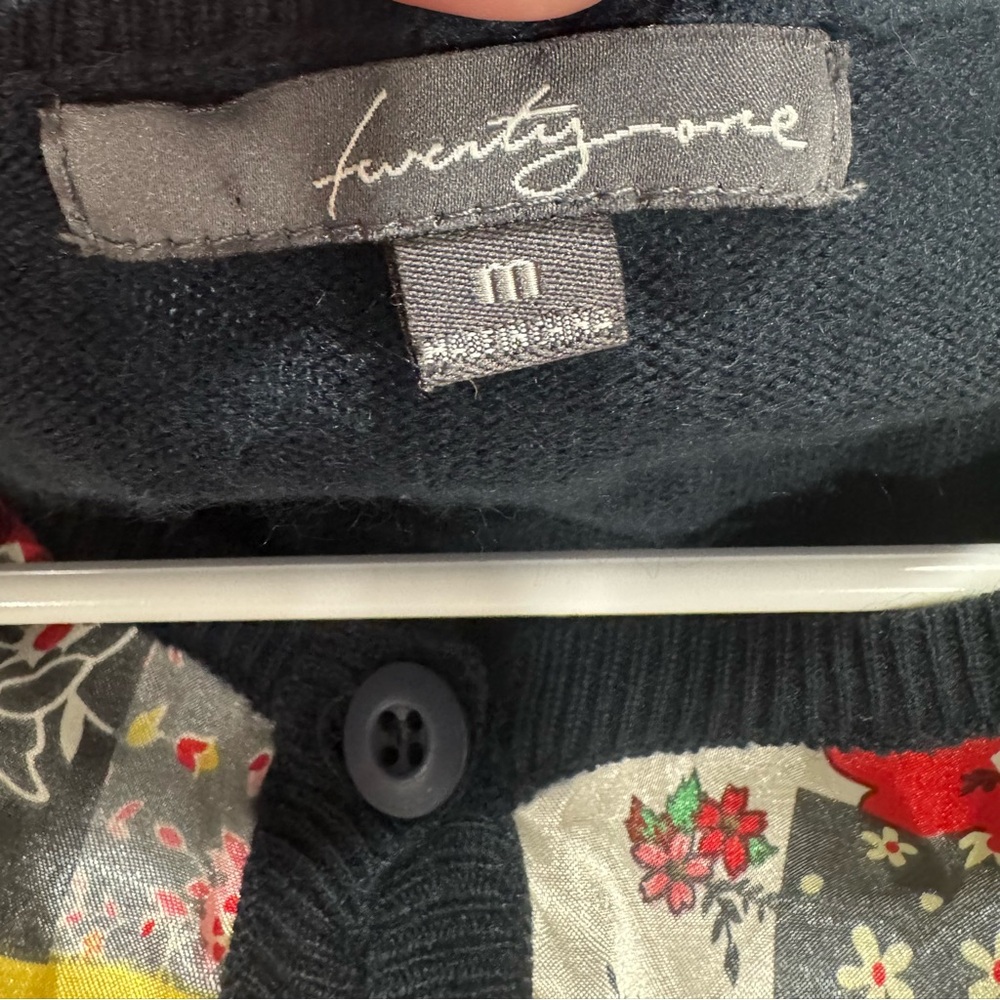 Navy Multicolor Patchwork Cardigan - image 5